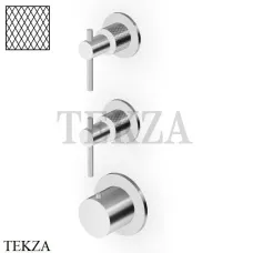 Zucchetti Helm Diagonal Термостат для душа на 2 потока, внешняя часть ZHL802.XG3, нержавеющая сталь brushed