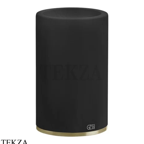Gessi 316 ACCESSORIES Стакан для зубных щеток настольный, композит черный 54732-727, Brushed Brass PVD