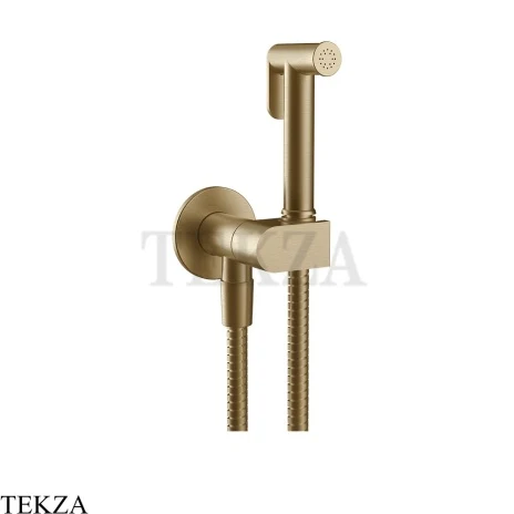 Gessi Гигиенический душ с запорным узлом, выводом воды и держателем 45126-726, бронза Brushed
