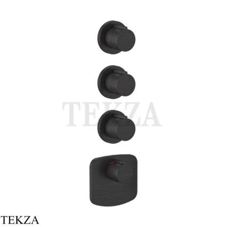 Gessi Ingranaggio-Anello Термостат для душа, 3 потока, внешняя часть 43236-187, Aged Bronze