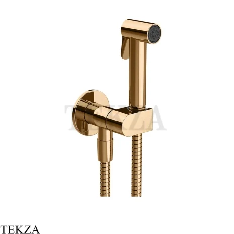 Gessi Гигиенический душ с запорным узлом, выводом воды и держателем 45226-735, бронза глянец