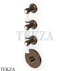 Zucchetti Agora Classic Термостат для душа, 3 выхода, внешняя часть ZAM661.P21, brushed chocolate PVD