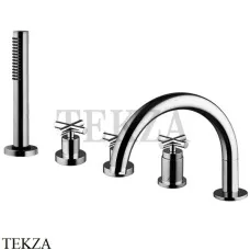 FIMA Carlo Frattini Maxima Смеситель на борт ванны с гарнитуром, F5314CN, Black chrome