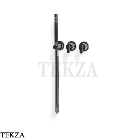 FIMA Carlo Frattini Park Line Термостат для душа, с гарнитуром, внешняя часть F1319WX9CN, black chrome