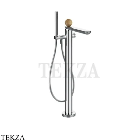 Gessi Perle Смеситель для ванны напольный, внешняя часть 74329-031, хром глянец