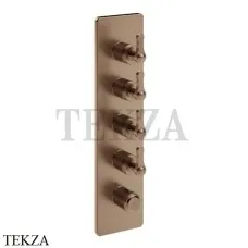 Gessi VENTI20 Термостат для душа, 4 потока, внешняя часть 65208-708, Copper Br. PVD