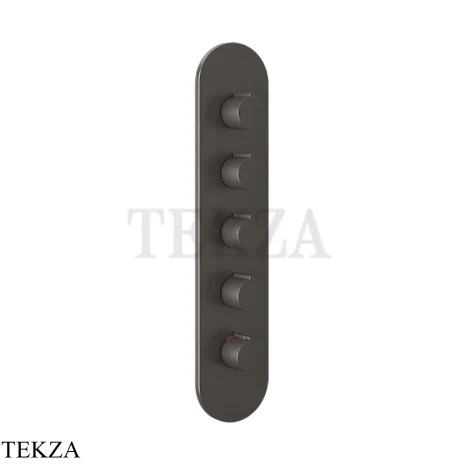 Gessi Ingranaggio-Anello Термостат для душа, 4 потока, внешняя часть 43068-707, Black Metal Brushed PVD