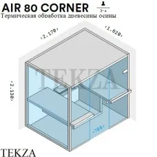 Effegibi AIR 80 CORNER Сауна домашняя финская или BIO, осина термообработанная SA91800003