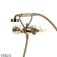 Gessi VENTI20 Смеситель ванна-душ с гарнитуром 65113-735, Warm Bronze PVD