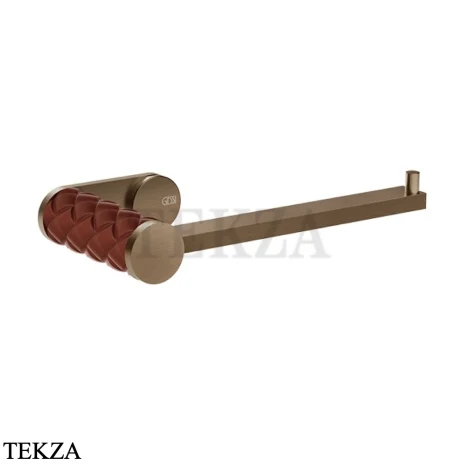 Gessi Pelle Tresse Держатель туалетной бумаги без крышки, 78655-447, Red Cherry/ Coffee Bronze Br. PVD