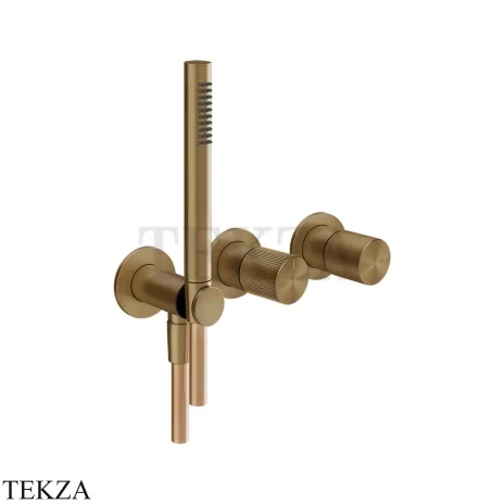 Gessi Habito RIGATO Смеситель для душа с гарнитуром, внешняя часть 70538-791, Deep Bronze Br. PVD