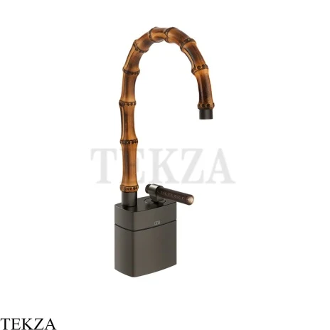 Gessi Jacqueline Смеситель для раковины низкий, без донного клапана 77227-707, black хром Brush