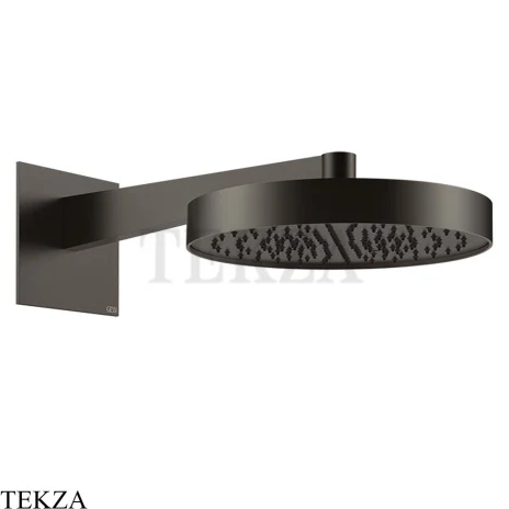 Gessi Incastri Верхняя лейка D30 с кронштейном из стены 63068-707, black хром Brush
