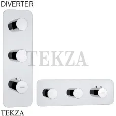 Bossini OKI Термостат для душа на 2, 3 потока, внешняя часть Z031204.030, хром глянец