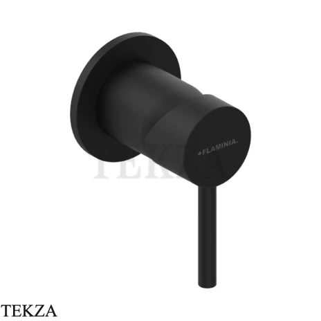 Flaminia LOOK смеситель для душа встраиваемый на 1 поток накладка 6,5 см, чёрный Carbone матовый