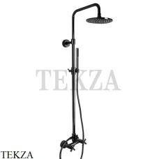 FIMA Carlo Frattini Spillo UP Душевая колонная, 250, двухвентильный смеситель F5305/2NS, черный матовый