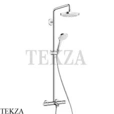 Hansgrohe Croma Select E 180 Душевая колонна с термостатом и изливом 27352400, белый-хром глянец