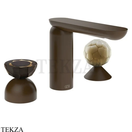 Gessi Perle Смеситель для раковины на 3 отв., без гарнитура 74848-845, бронза Dark Brush
