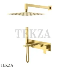 Boheme Qubic Смеситель для ванны, ручной душ, верхняя лейка, комплект 474-MG, латунь matt gold