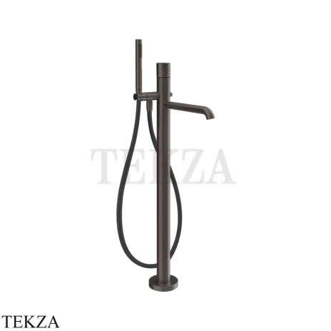 Gessi Habito INTRECCIO Смеситель для ванны напольный, внешняя часть 70128-707, Black Metal Br. PVD