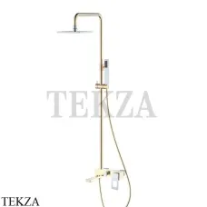 Boheme Q Душевая стойка с изливом, верхний душ, гарнитур 148-GCR, Золото-хром