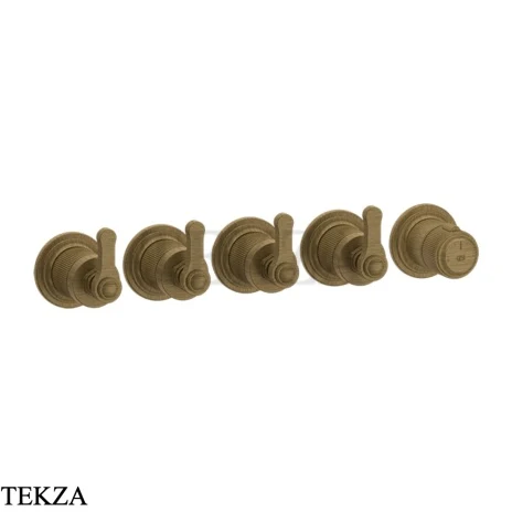 Gessi VENTI20 Термостат для душа, 4 потока, внешняя часть 65338-713, Antique Brass