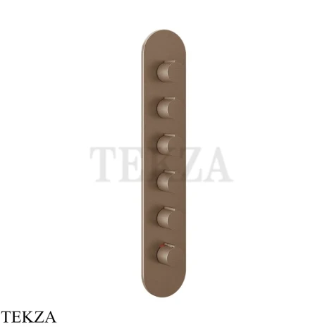 Gessi Ingranaggio-Anello Термостат для душа, 5 потоков, внешняя часть 43070-708, Copper Brushed PVD
