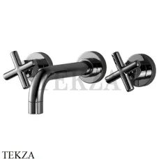 FIMA Carlo Frattini Maxima Смеситель для раковины, с гарнитуром, F5321/5CS, Brushed black chrome