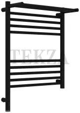 Сунержа Богема 3.1 Полотенцесушитель электрический с полкой 600х500 МЭМ левый 31-6006-6050, Матовый чёрный
