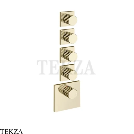 Gessi Incastri Термостат для душа 4 потока, внешняя часть 75308-710, шампань глянец