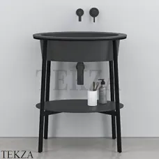 CIELO CATINO OVALE Консоль с керамической раковиной, Basalto-черный