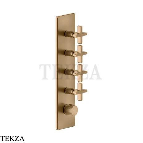 Gessi INCISO WELLNESS Термостат 4 выхода, внешняя часть 58228-726, Warm Steel Br. PVD