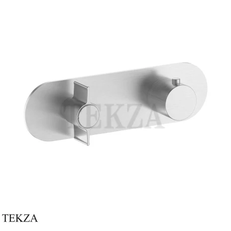 Fantini Flora Термостат для душа, 3 потока, внешняя часть 7692J973B, Brushed Steel Look PVD