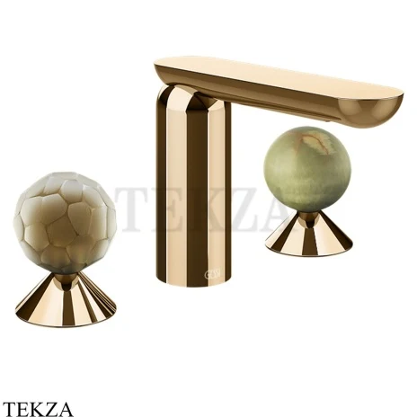 Gessi Perle Смеситель для раковины на 3 отв., без гарнитура 74455-735, бронза глянец