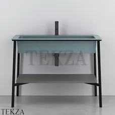 CIELO CATINO Rettangolare Консоль с керамической раковиной, Polvere-черный