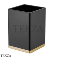 Boheme Q Стакан для зубных щеток настольный 10961-B-G, черный-золото глянец