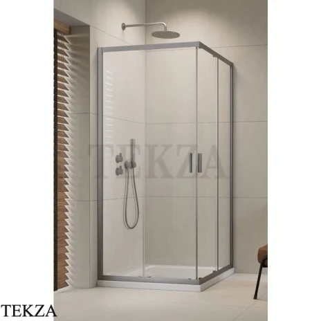 Radaway Alienta C Душевая кабина квадратная раздвижная 90х90 см, 10239090-91-01, брашированный никель