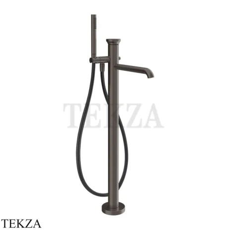 Gessi Origini NATURE Смеситель для ванны напольный с гарнитуром 66028-707, Black Metal Brushed
