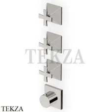 Zucchetti Bellagio Термостат для душа, 3 выхода, внешняя часть ZB1803.C8, nickel глянец