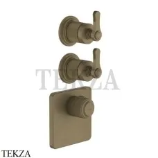 Gessi VENTI20 Термостат для душа, 2 поток, внешняя часть 65202-713, Antique Brass