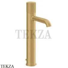 Gessi Habito RIGATO Смеситель для раковины высокий, с донным клапаном 70503-727, Brushed Brass