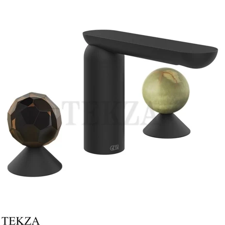 Gessi Perle Смеситель для раковины на 3 отв., без гарнитура 74255-299, черный матовый