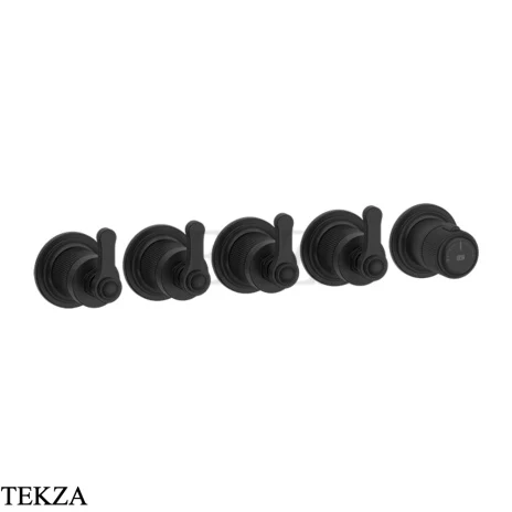 Gessi VENTI20 Термостат для душа, 4 потока, внешняя часть 65338-299, Black XL