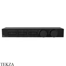 Gessi HI-FI Термостатический смеситель с полочкой, на 3 потока, внешняя часть 63024-299, Black XL