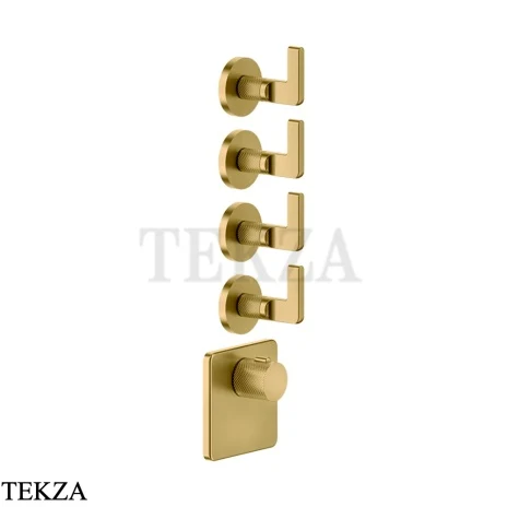 Gessi INCISO WELLNESS Термостат 4 выхода, внешняя часть 58218-716, Gold Br. PVD