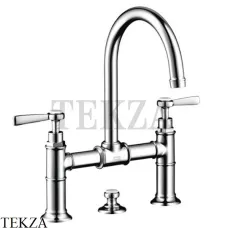 Axor Montreux Смеситель для раковины, в виде моста, со сливным гарнитуром 16511000, хром глянец