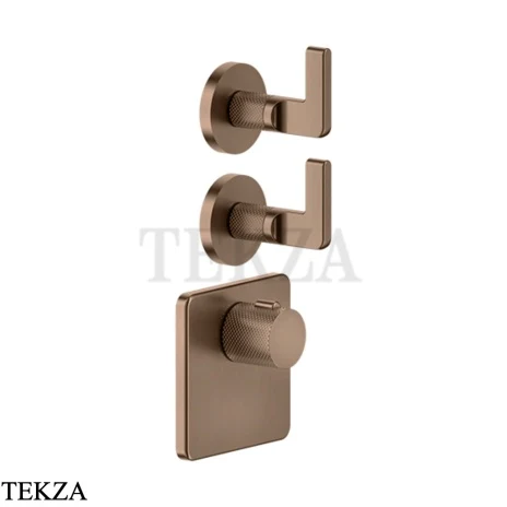Gessi INCISO WELLNESS Термостат 2 выхода, внешняя часть 58214-708, Copper Brushed PVD