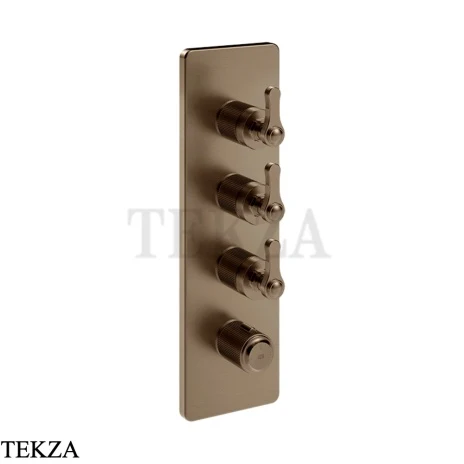 Gessi VENTI20 Термостат для душа, 3 потока, внешняя часть 65204-761, Coffee Bronze Br. PVD
