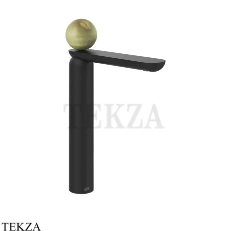 Gessi Perle Смеситель для раковины высокий, с донным клапаном 74553-299, черный матовый