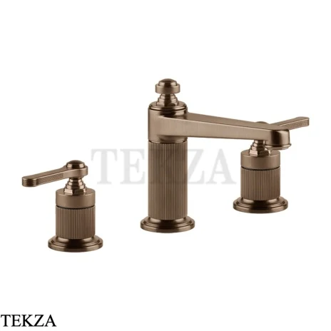 Gessi VENTI20 Смеситель для раковины на 3 отверстия средний, с донным клапаном 65012-708, Copper Brushed PVD